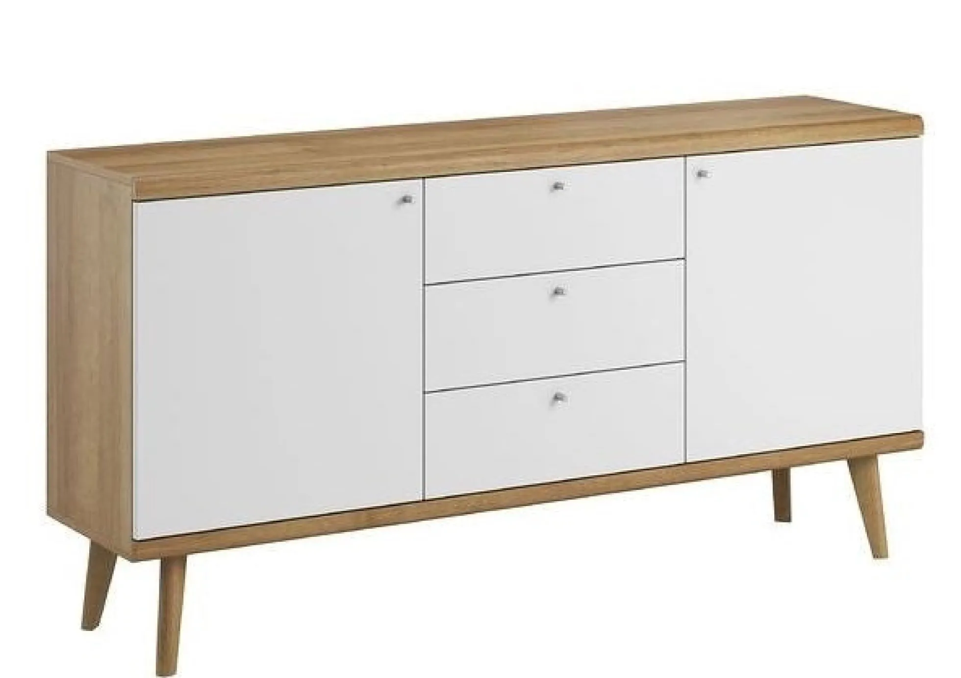Primavera - Dressoir - Wit/licht eiken - 160x40x83 cm