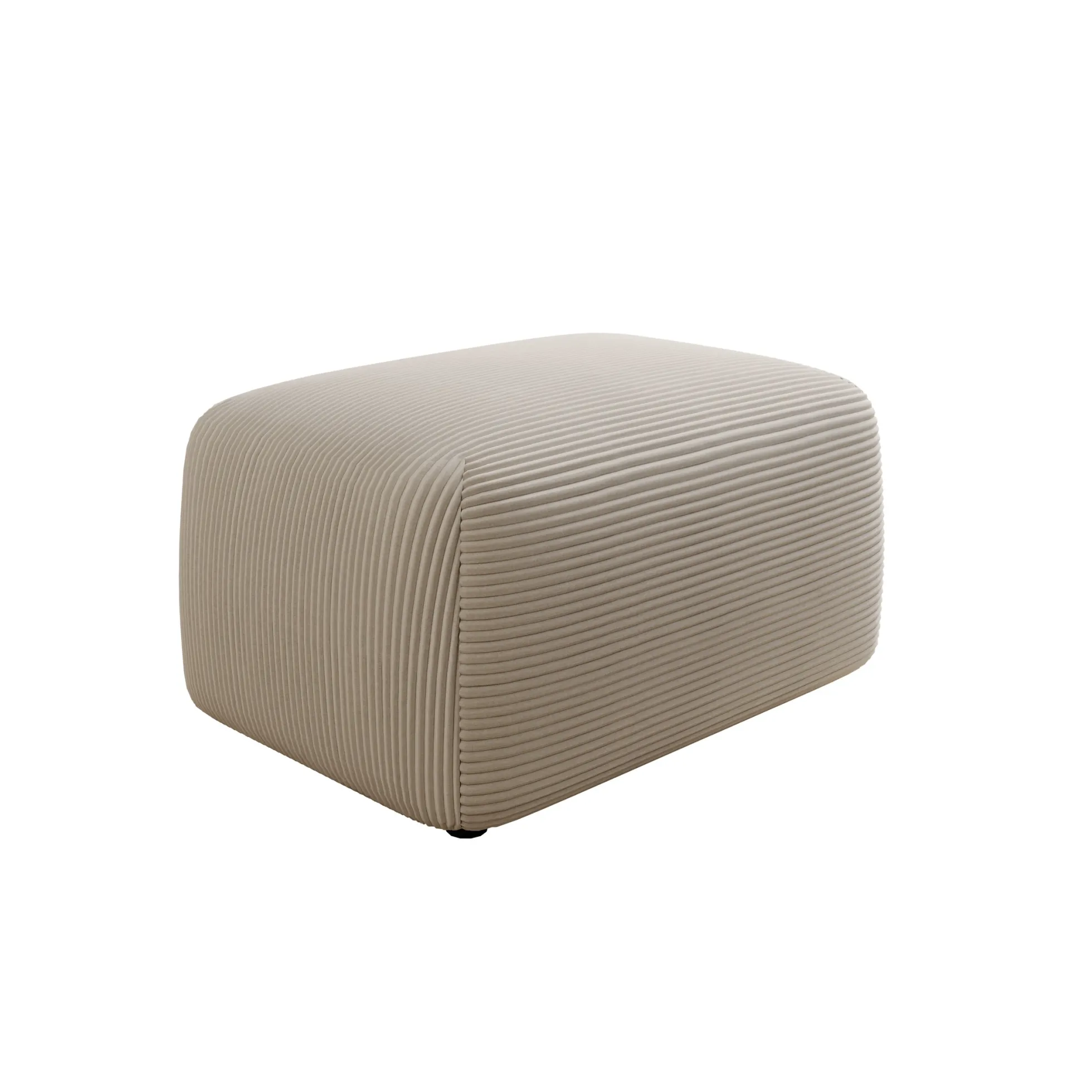 Prudence - Poef - Ribstof beige - 70x55x38 cm