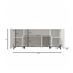 Pulse 4 - Dressoir - Beige - 180x39x76 cm