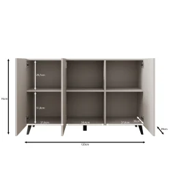 Pulse 3 - Dressoir - Eikenpatroon/grijs - 120x39x76 cm