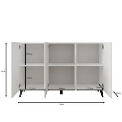 Pulse 3 - Dressoir - Wit - 120x39x76 cm