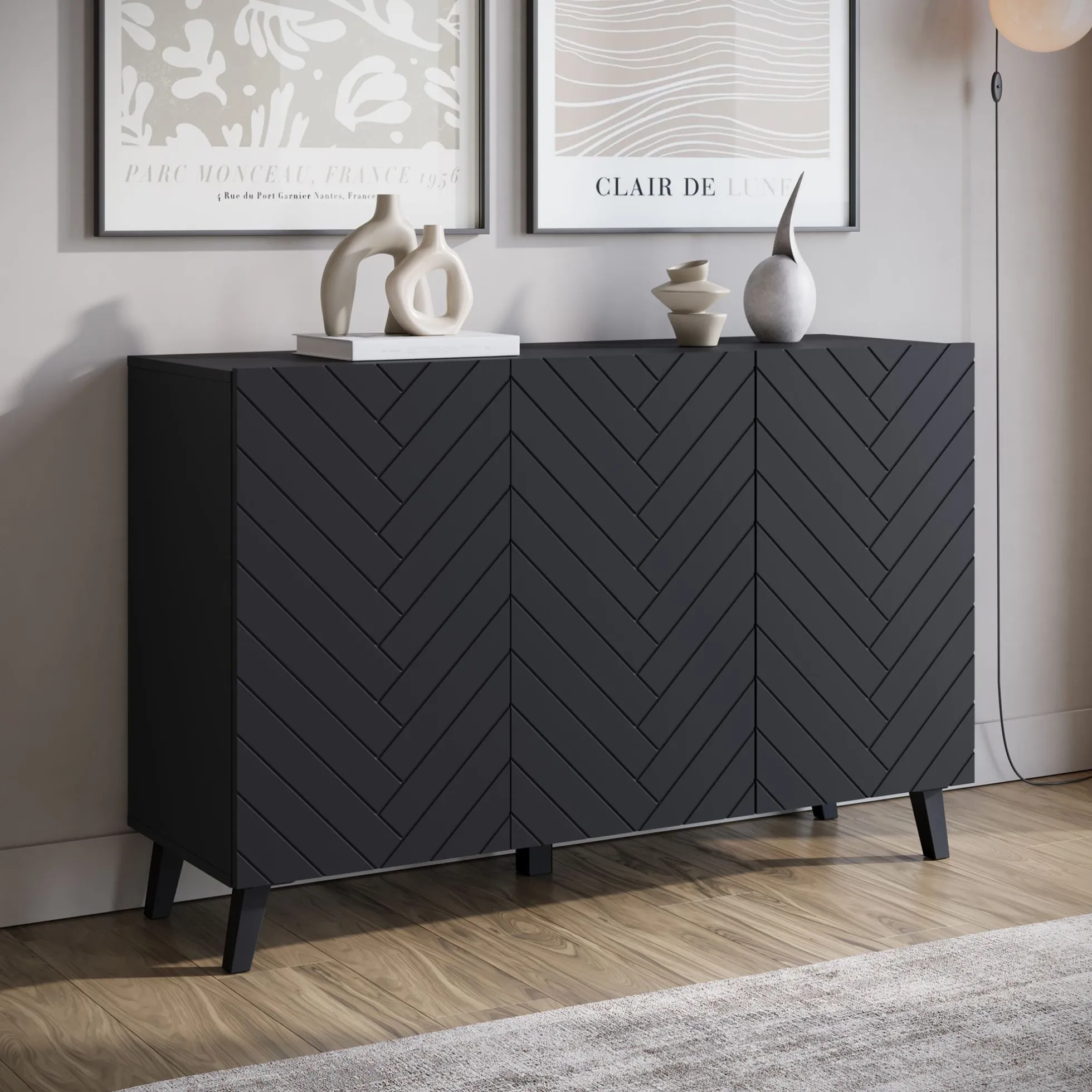 Pulse 3 - Dressoir - Zwart - 120x39x76 cm