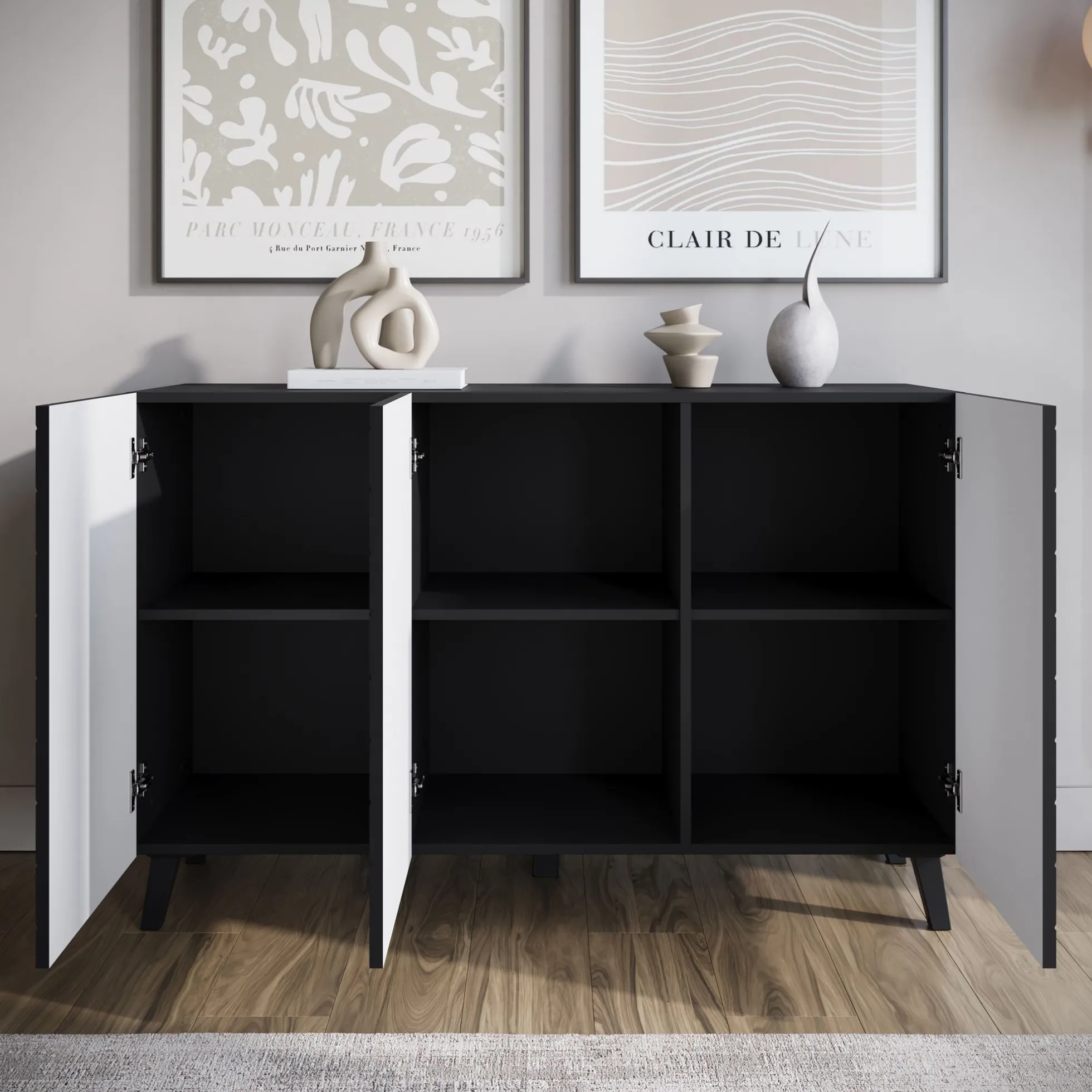 Pulse 3 - Dressoir - Zwart - 120x39x76 cm