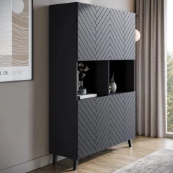 Pulse 2 - Dressoir - Zwart - 120x39x168 cm