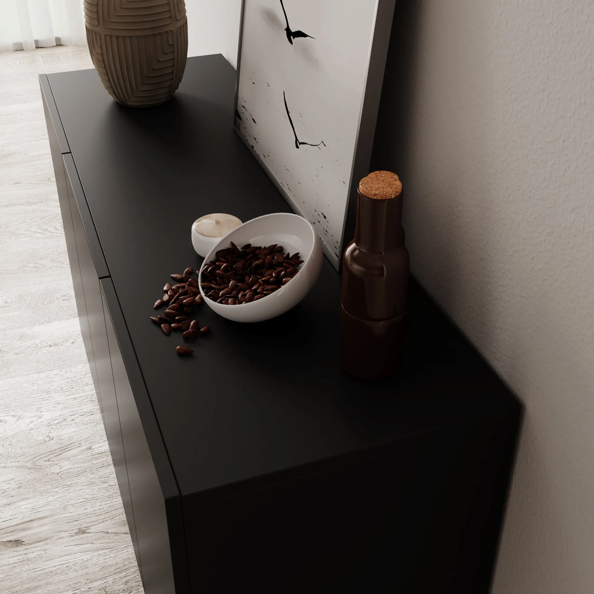 Pulse 3 - Dressoir - Zwart mat - 120x39x76 cm