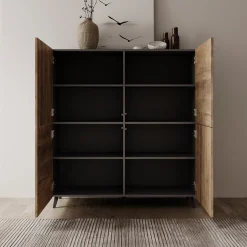 Pulse - Dressoir - Eikenpatroon/Grijs - 120x40x130 cm