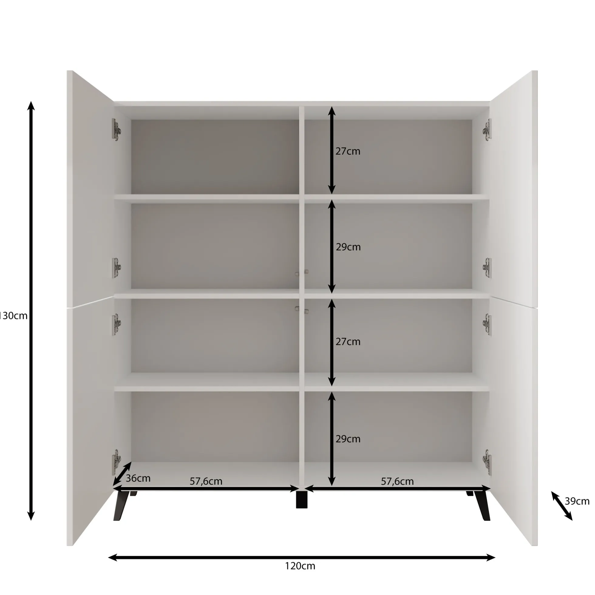 Pulse - Dressoir - Wit - 120x40x130 cm