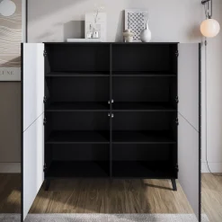 Pulse - Dressoir - Zwart - 120x39x128 cm