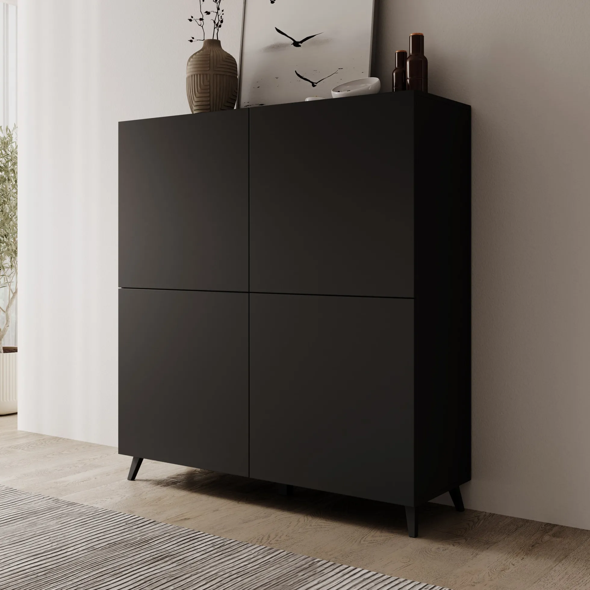 Pulse - Dressoir - Zwart mat - 120x40x130 cm