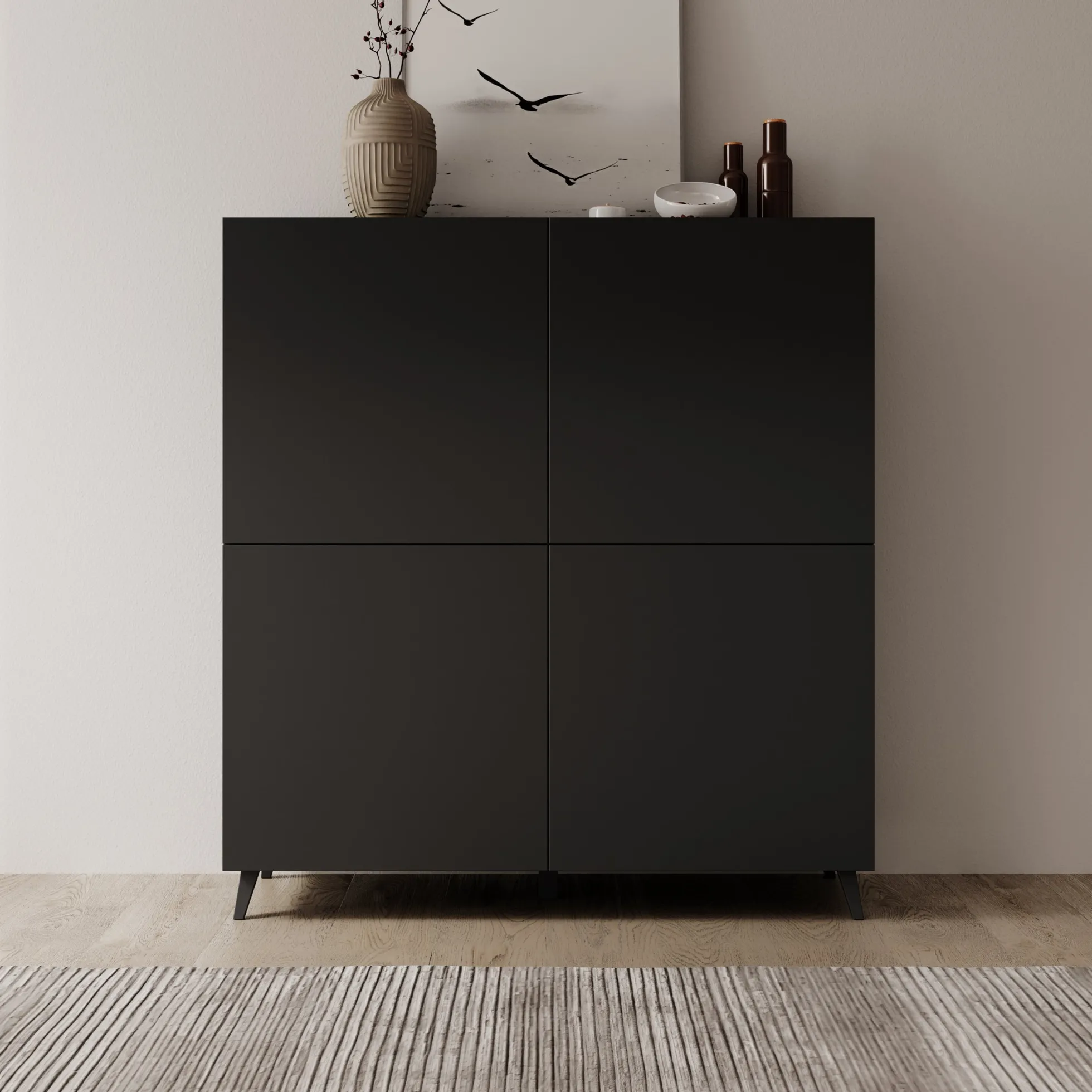 Pulse - Dressoir - Zwart mat - 120x40x130 cm