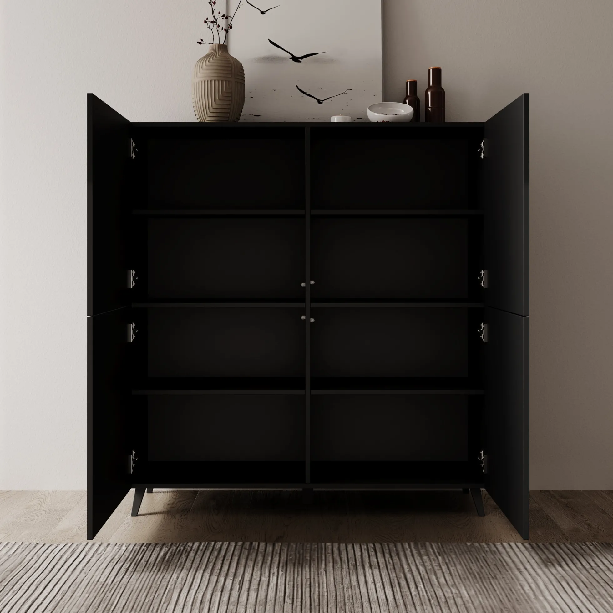 Pulse - Dressoir - Zwart mat - 120x40x130 cm