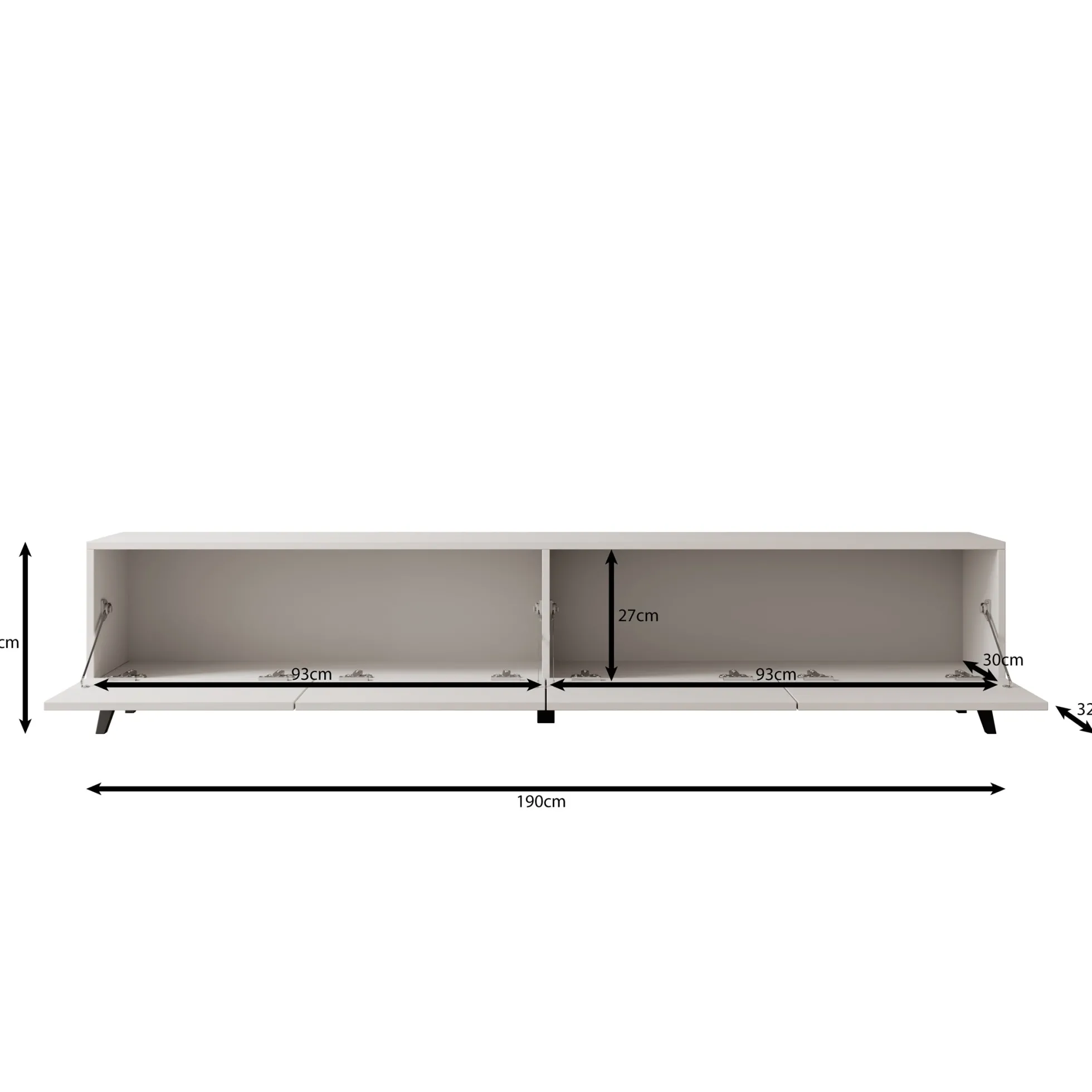 Pulse - TV-Meubel - Eikenpatroon/Grijs - 190x33x40 cm