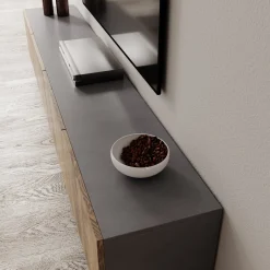 Pulse - TV-Meubel - Eikenpatroon/Grijs - 190x33x40 cm
