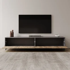 Pulse - TV-Meubel - Eikenpatroon/Grijs - 190x33x40 cm