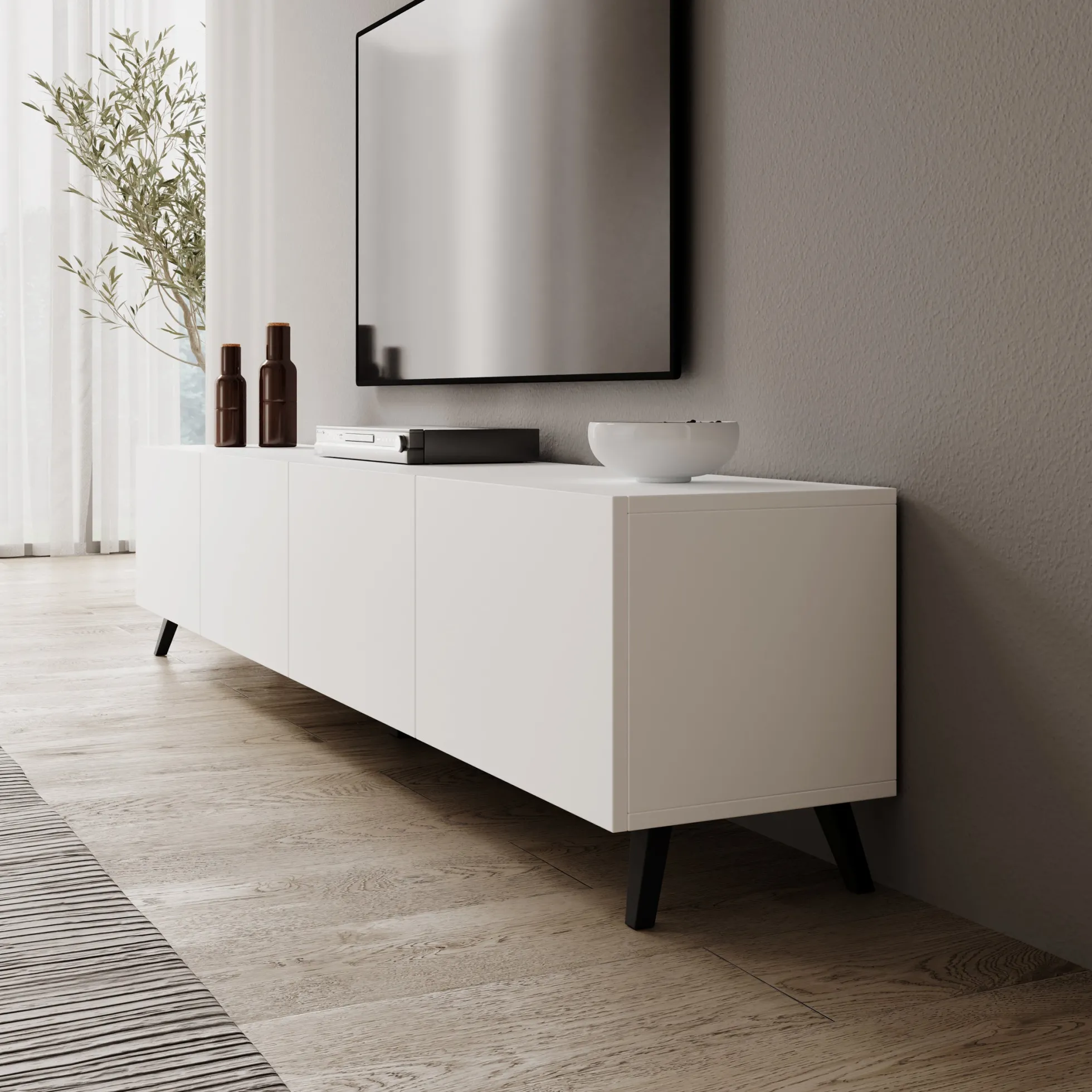 Pulse - TV-Meubel - Wit - 190x33x40 cm