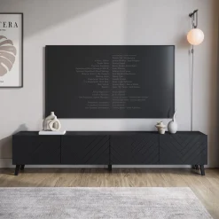 Pulse - TV-Meubel - Zwart - 190x33x40 cm