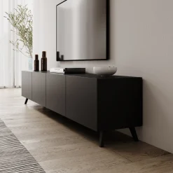 Pulse - TV-Meubel - Zwart mat - 190x33x40 cm