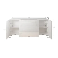 Pure - Dressoir - Eiken/Grijs - 150x39x68 cm