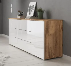 Pure - Dressoir - Wit/eiken - 150x39x68 cm