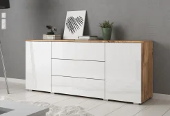 Pure - Dressoir - Wit/eiken - 150x39x68 cm