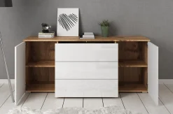 Pure - Dressoir - Wit/eiken - 150x39x68 cm