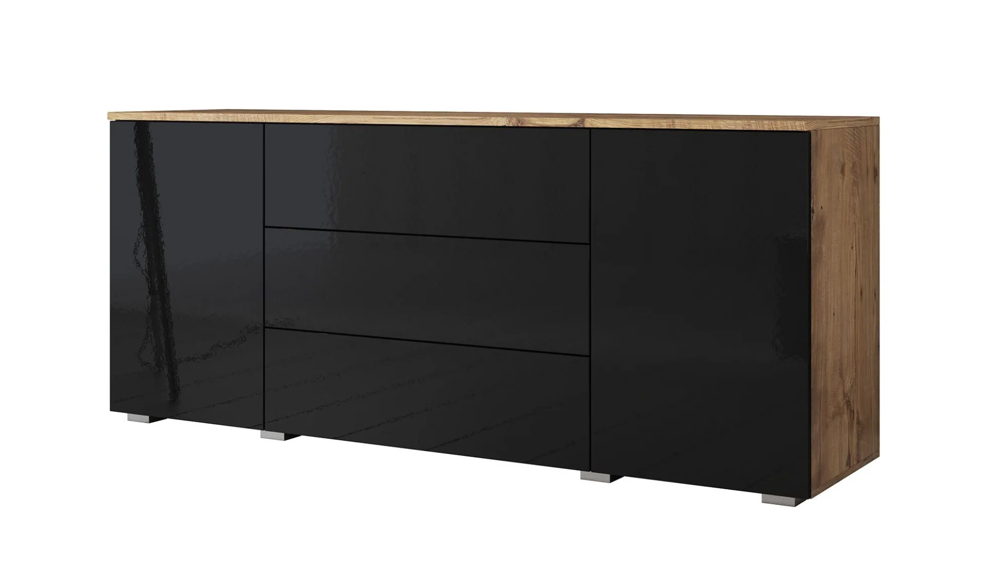 Pure - Dressoir - Zwart/eiken - 150x39x68 cm
