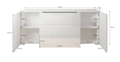 Pure - Dressoir - Zwart/eiken - 150x39x68 cm