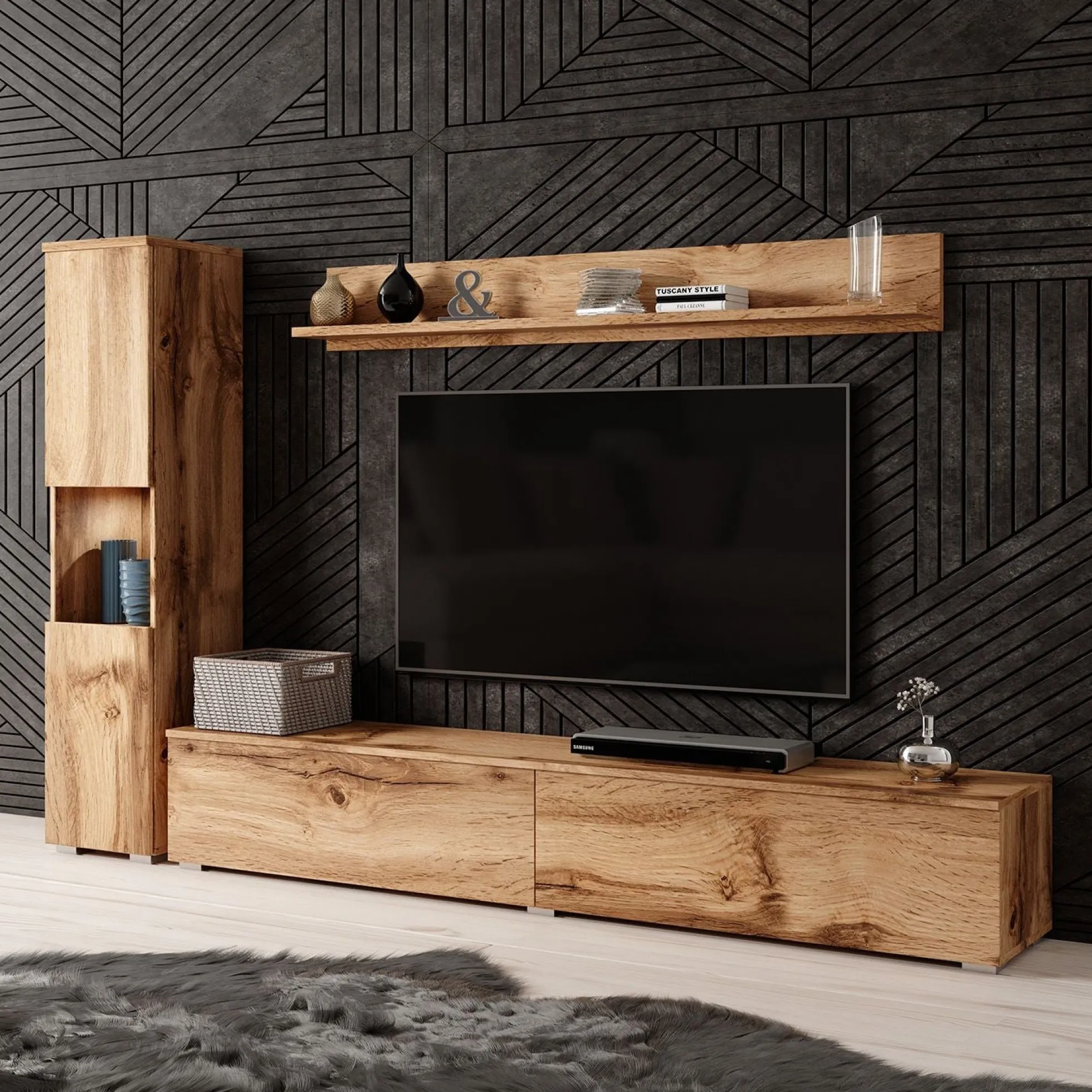 Pure - Wandmeubel - Eiken - 180x33x32 cm