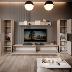 Pure XL - Wandmeubel - Beige - 180x33x130 cm