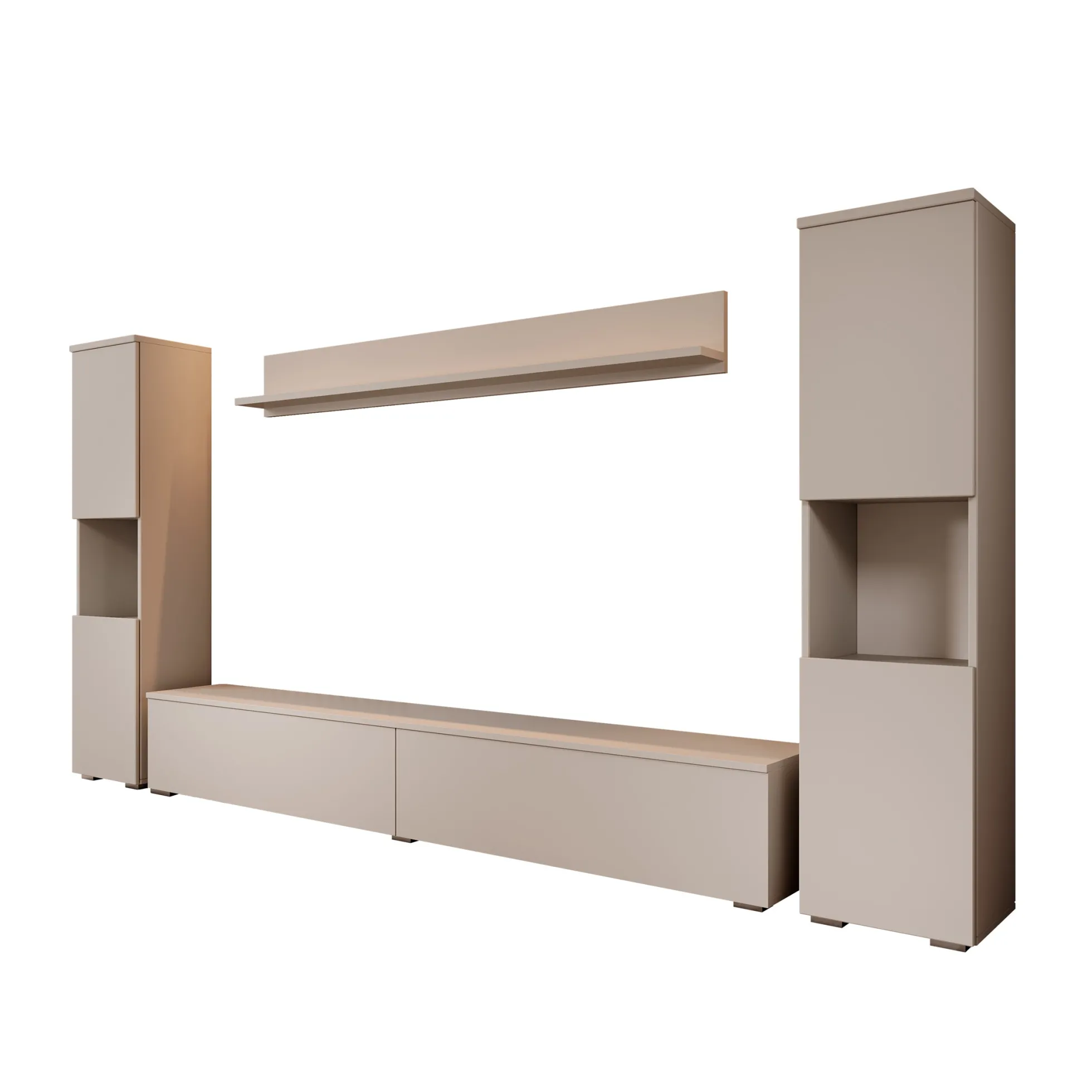 Pure XL - Wandmeubel - Beige - 180x33x130 cm