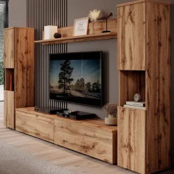 Pure XL - Wandmeubel - Eiken - 180x33x130 cm