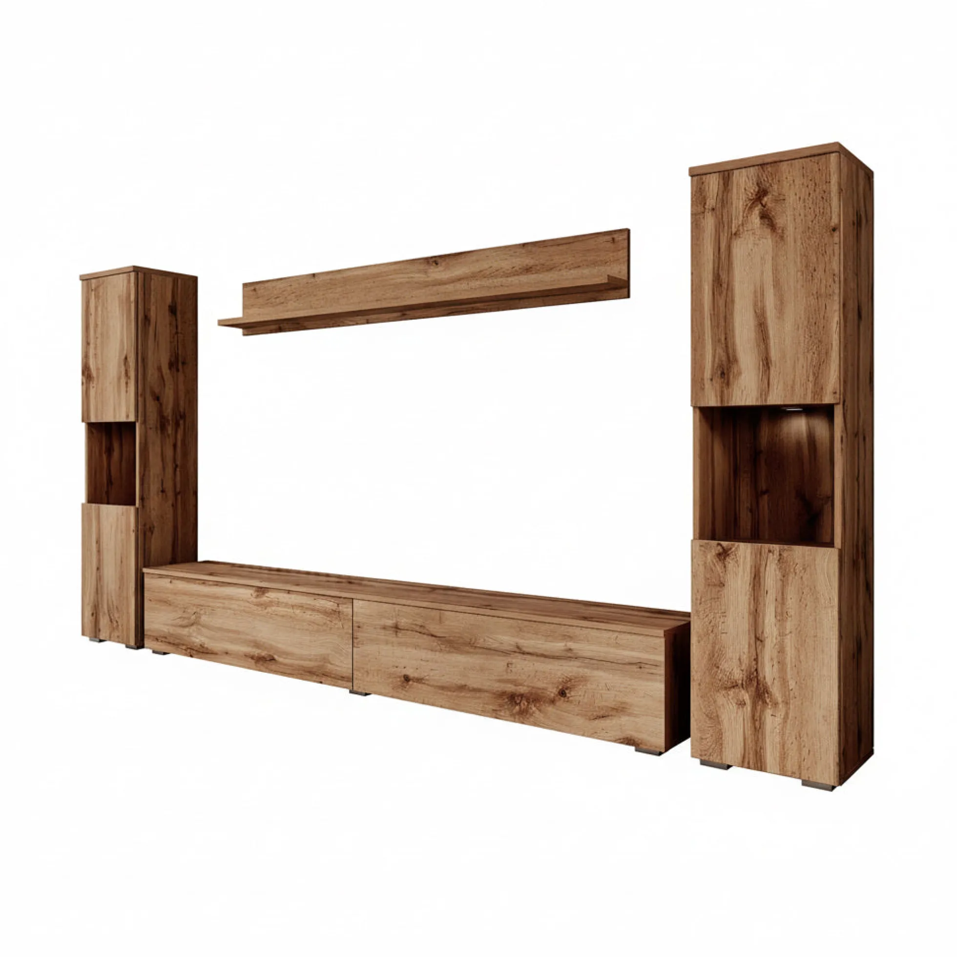 Pure XL - Wandmeubel - Eiken - 180x33x130 cm