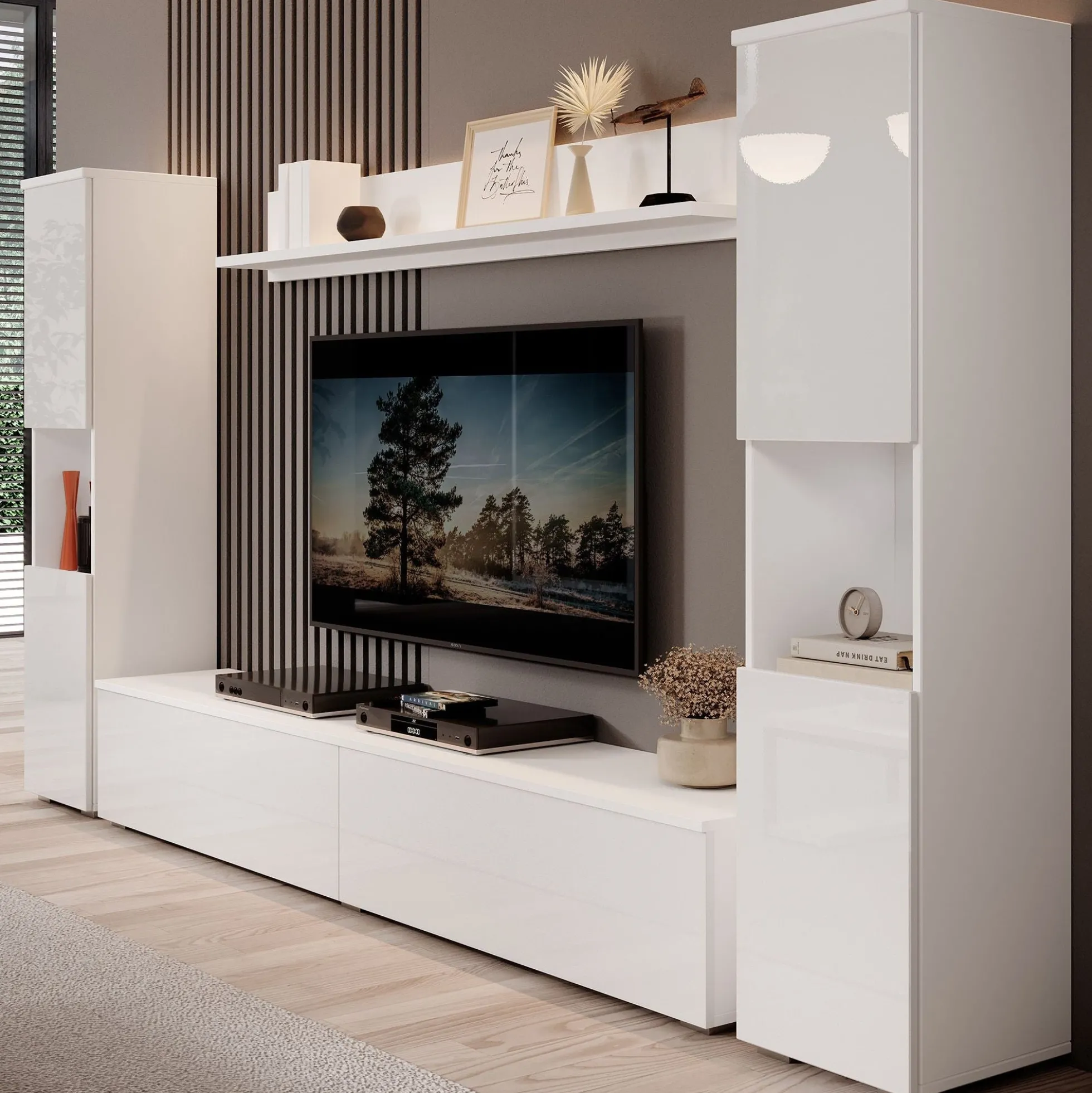 Pure XL - Wandmeubel - Wit - 180x33x130 cm