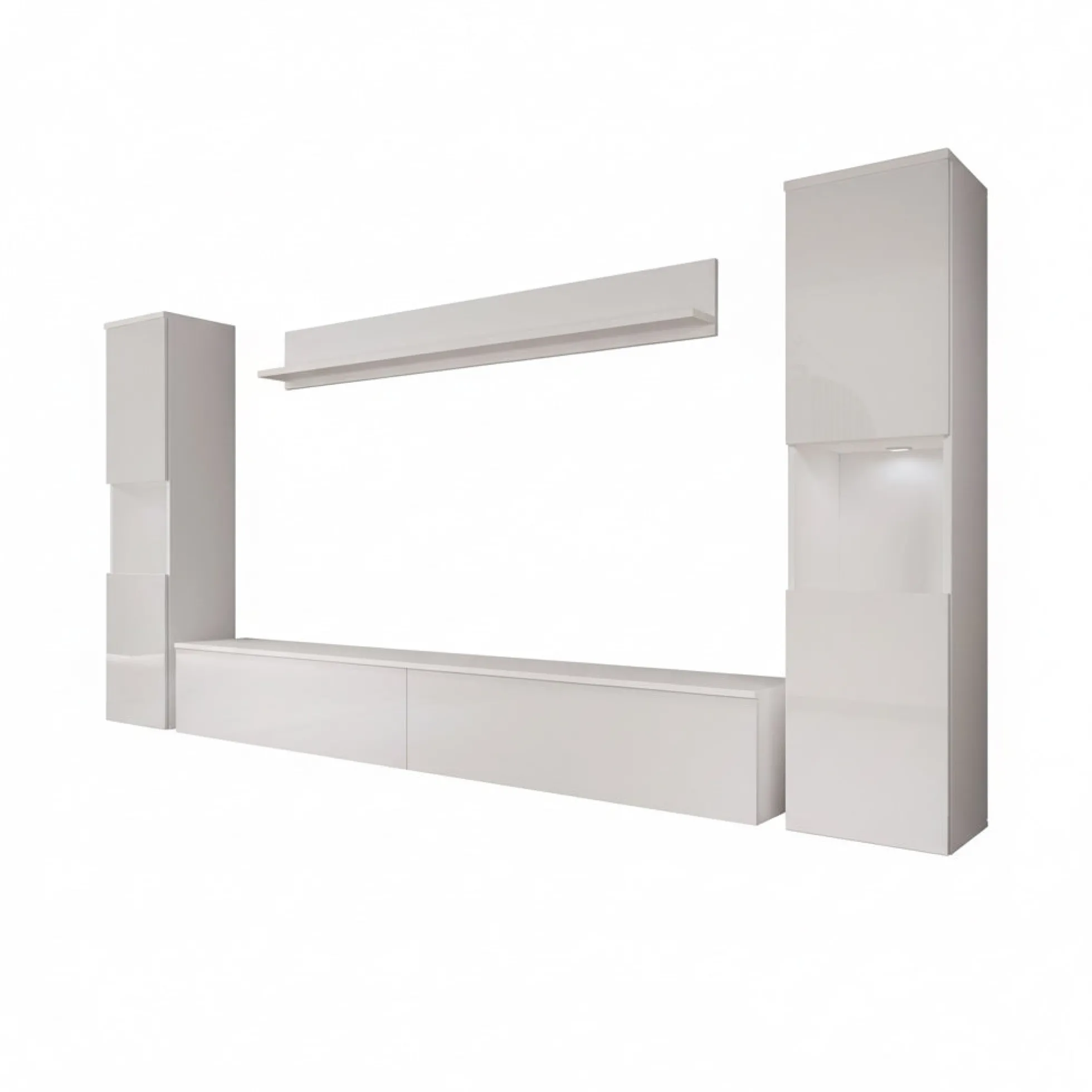 Pure XL - Wandmeubel - Wit - 180x33x130 cm