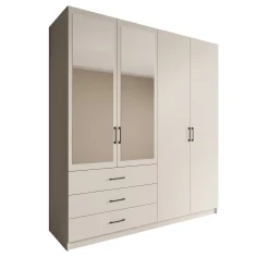 Puro - Kledingkast met 4 deuren - Beige - 196x60x215 cm