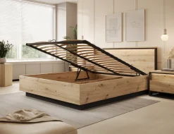 Quarry - Tweepersoonsbed met opbergruimte - Eiken - 160x200 cm