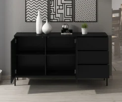 Queen - Dressoir - Zwart - 150x41x80 cm
