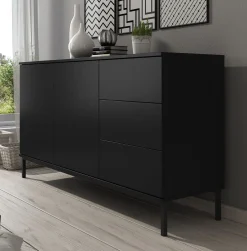 Queen - Dressoir - Zwart - 150x41x80 cm