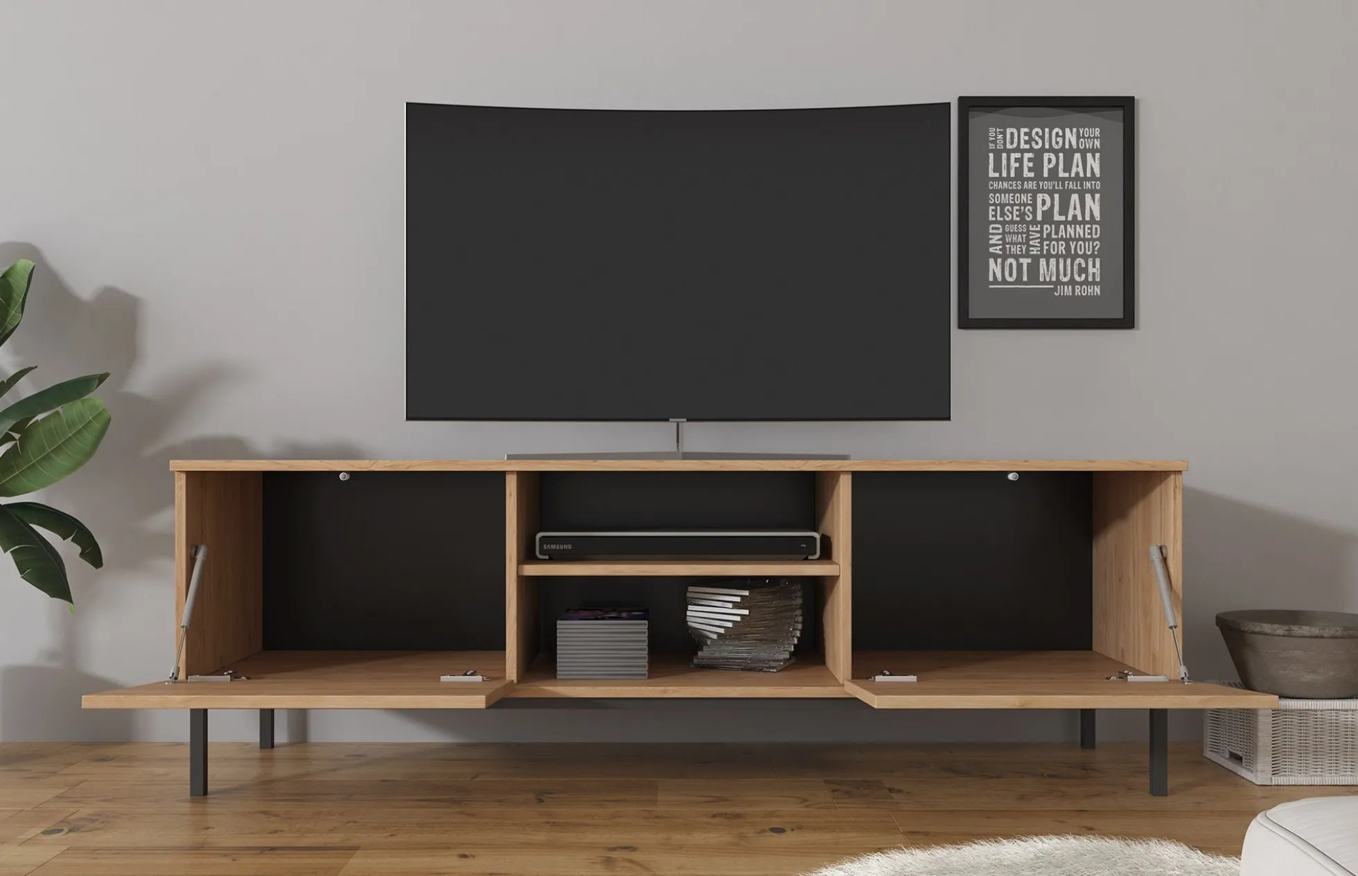 Queen - TV-Meubel - Eiken - 150x41x50 cm