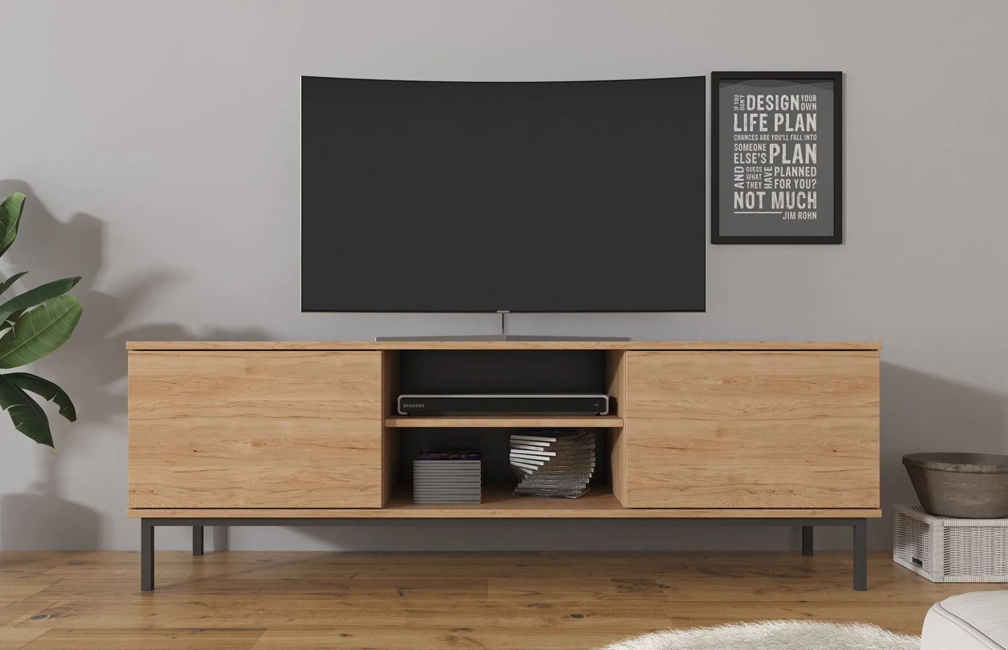 Queen - TV-Meubel - Eiken - 150x41x50 cm