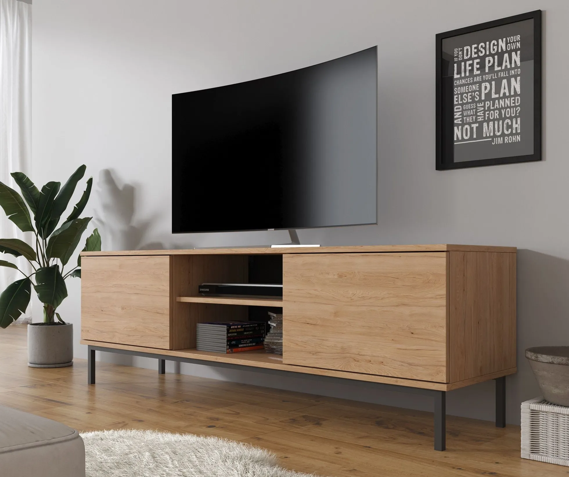 Queen - TV-Meubel - Eiken - 150x41x50 cm