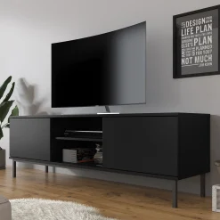 Queen - TV-Meubel - Zwart - 150x41x50 cm