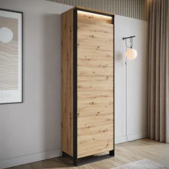 Quincy - Kledingkast met deur - Eiken - 60x41x195 cm