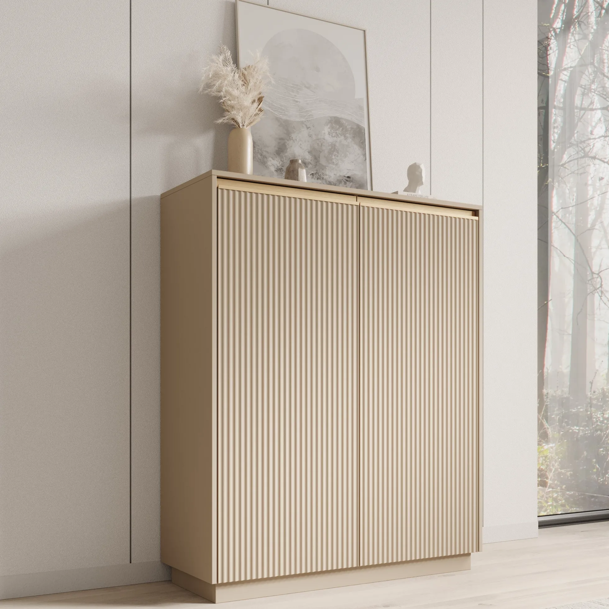 Remy 2 - Dressoir - Beige - 104x39x127 cm