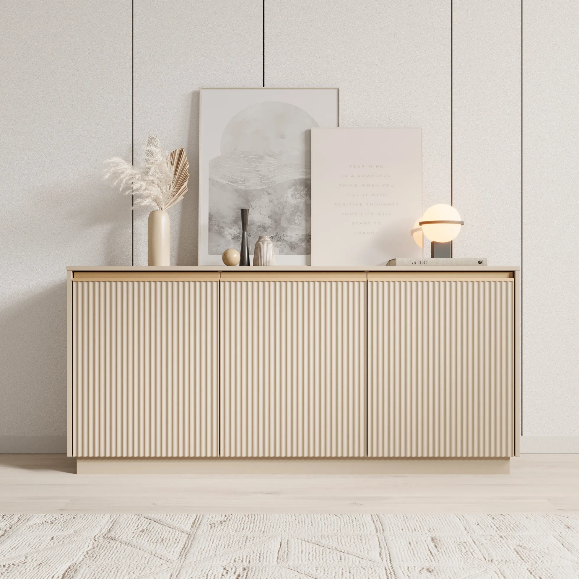 Remy - Dressoir - Beige - 153x39x72 cm