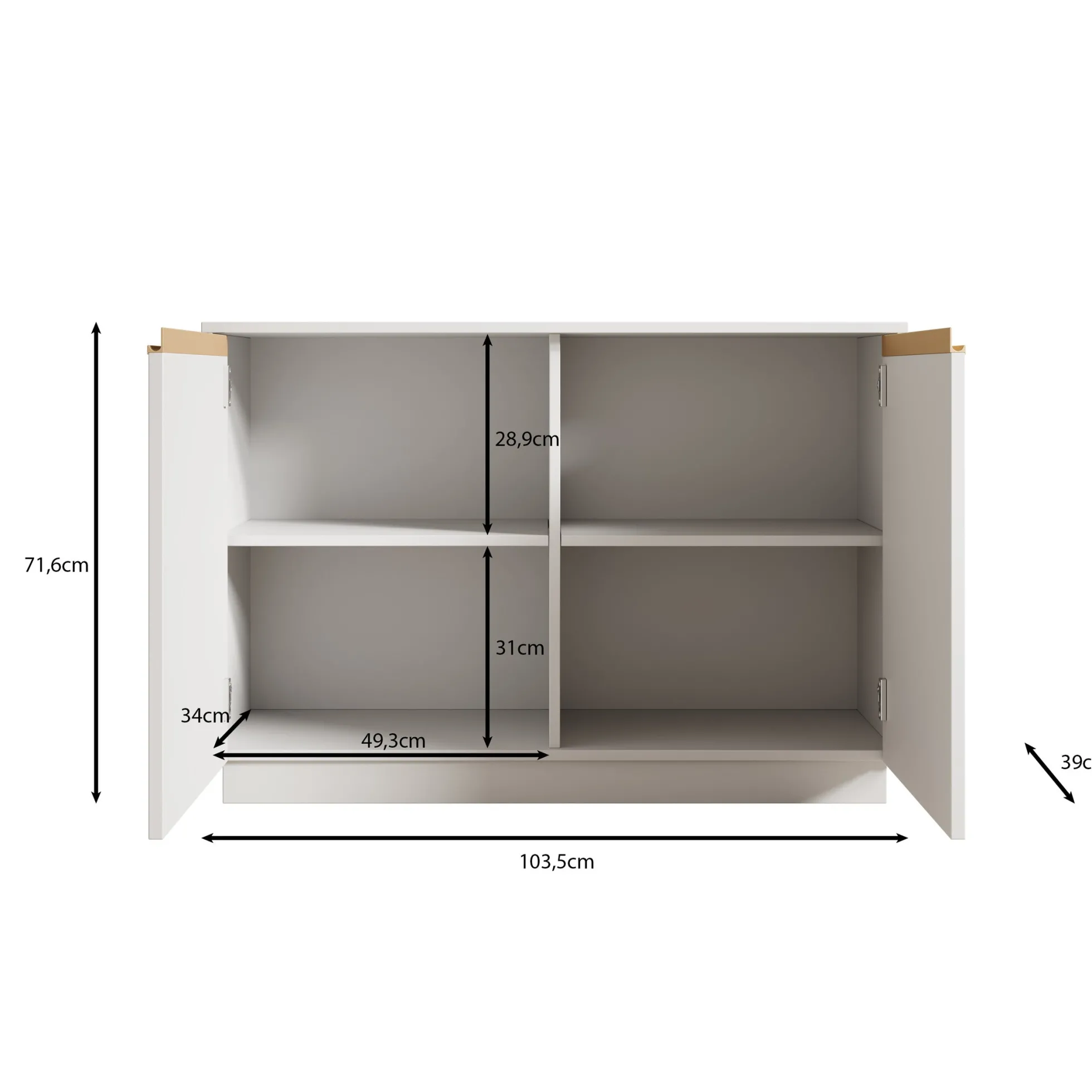 Remy - Dressoir - Beige - 104x39x72 cm