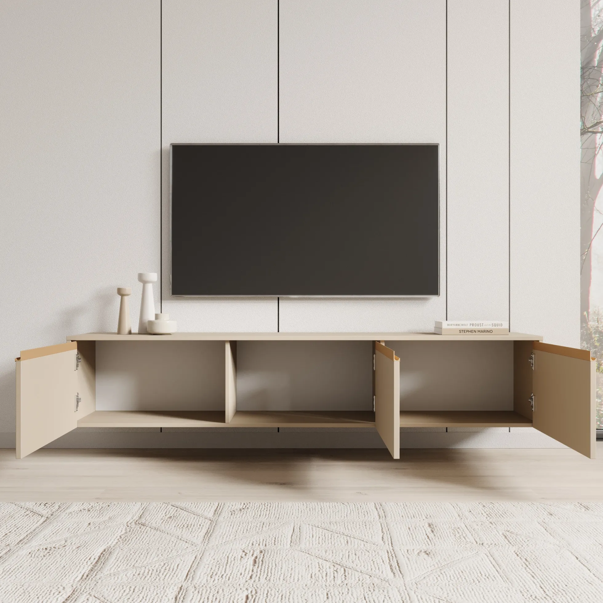 Remy - TV-Meubel - Beige - 182x39x37 cm