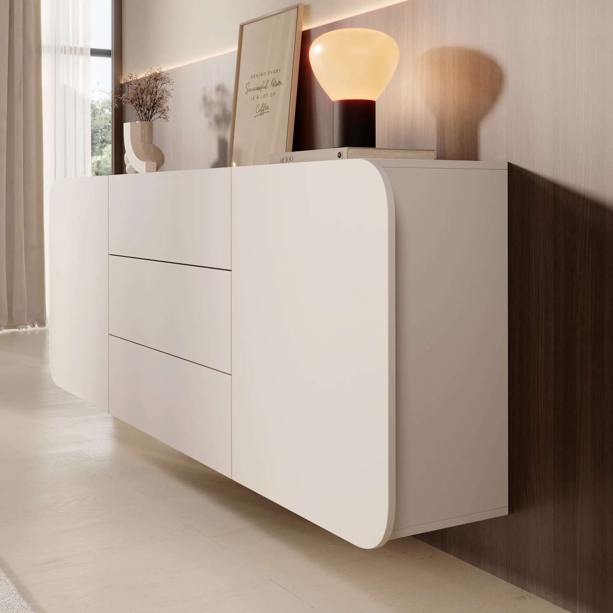 Renalto - Dressoir - Beige - 180x36x70 cm