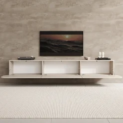Renalto - TV-Meubel - Beige - 220x36x34 cm