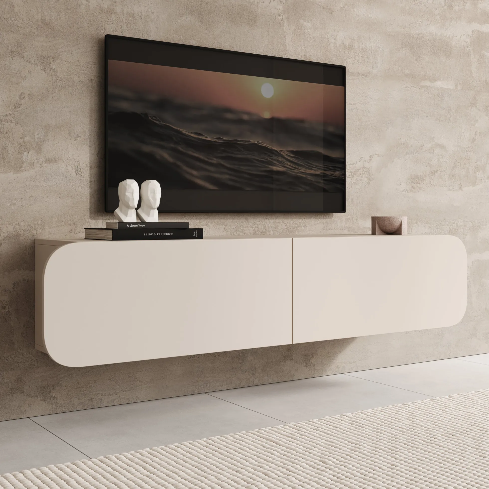 Renalto - TV-Meubel - Beige - 140x36x34 cm
